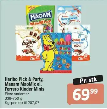 Fakta Tyskland Haribo Pick & Party, Maoam MaoMix el. Ferrero Kinder Minis tilbud