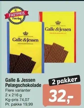 Fakta Tyskland Galle & Jessen Pølægschokolade tilbud