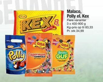 Fakta Tyskland Malaco, Polly el. Kex tilbud