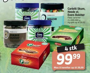 Fakta Tyskland Carletti Skum, Heede el. Evers Bolcher tilbud