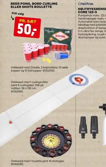 Beer pong, bord curling eller shots roulette