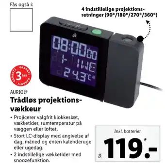 Lidl Auriol vækkeur tilbud