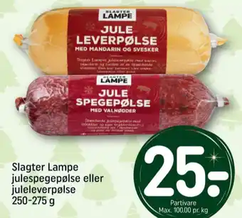 REMA 1000 Slagter lampe spegepølse valnødder tilbud