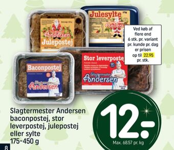 REMA 1000 Slagtermester andersen leverpostej tilbud