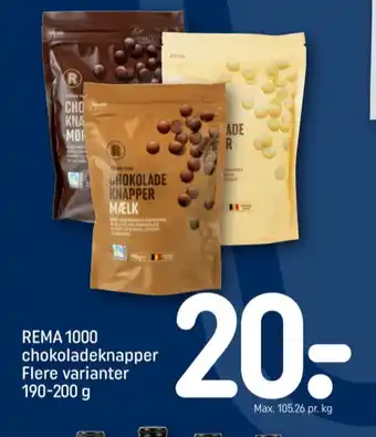 REMA 1000 Rema 1000 chokoladeknapper hvid tilbud