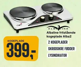 Skousen Albaline fritstående kogeplade Alba2 tilbud