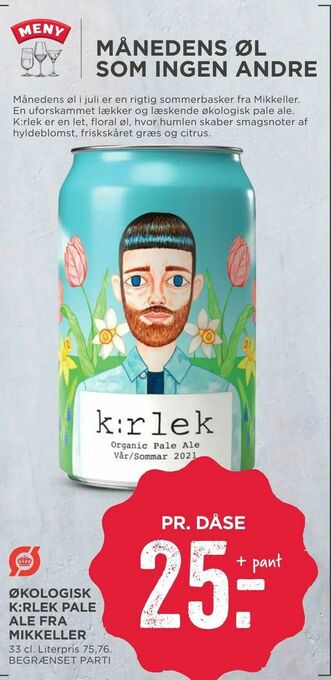 MENY Økologisk k:rlek pale ale fra mikkeller tilbud