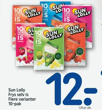 REMA 1000 Sun Lolly Frys selv is tilbud