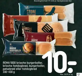 REMA 1000 REMA 1000 brioche burgerboller, brioche hotdogbrød, burgerboller, pølsebrød eller hotdogbrød tilbud