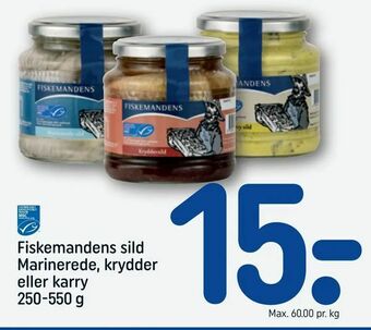 REMA 1000 Fiskemandens sild Marinerede, krydder eller karry tilbud