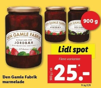 Lidl Den Gamle Fabrik Marmelade 900g tilbud