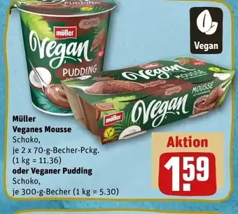 REWE DE Müller Veganes Mousse oder Veganer Pudding tilbud