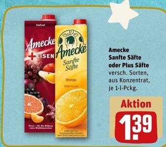 REWE DE Amecke Sanfte Säfte oder Plus Säfte tilbud