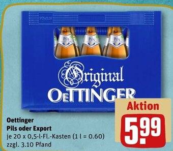 REWE Oettinger Pils oder Export tilbud