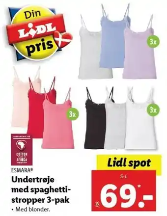 Lidl Undertrøje Med Spaghetti-Stropper 3 pak tilbud