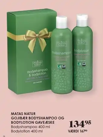 Matas Matas natur gojibær bodyshampoo og bodylotion gaveæske tilbud