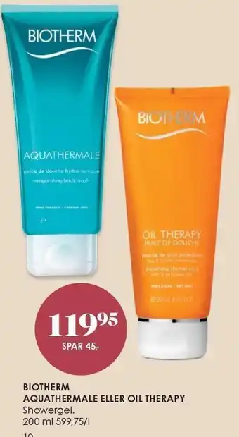 Matas Biotherm aquathermale eller oil therapy showergel tilbud