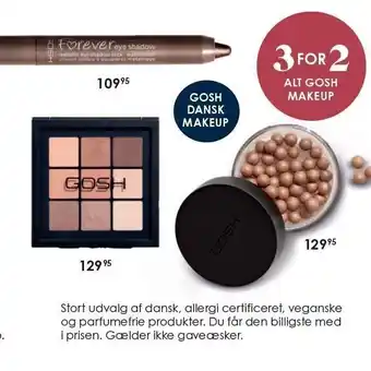 Matas 3 for 2 alt gosh makeup tilbud