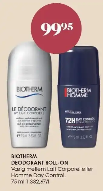 Matas Biotherm deodorant roll-on tilbud