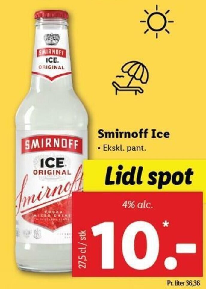 Smirnoff Ice 27,5 Cl tilbud hos Lidl