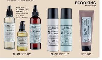 Matas Ecooking hårpleje- og styling tilbud