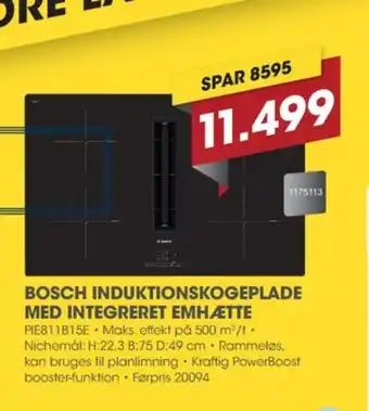 Punkt1 Bosch indbygningskogeplade tilbud