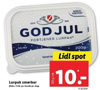 Lidl Lurpak smørbar tilbud