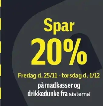 Føtex Spar 20% på madkasser og drikkedunke fra sistema tilbud