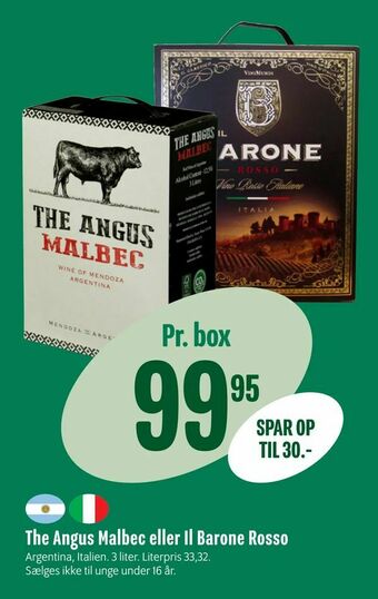 Min Købmand The Angus Malbec eller Il Barone Rosso tilbud