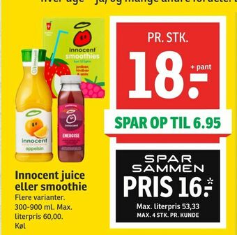 SPAR Innocent juice eller smoothie tilbud