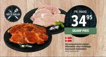 Gyrosmarineret nakke koteletter eller hvidløgs marineret koteletter