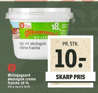 SPAR Øllingegaard økologisk creme fraiche 18 % tilbud