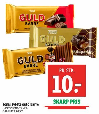 SPAR Toms fyldte guld barre tilbud
