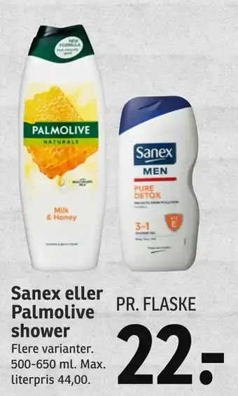 SPAR Sanex eller Palmolive shower tilbud