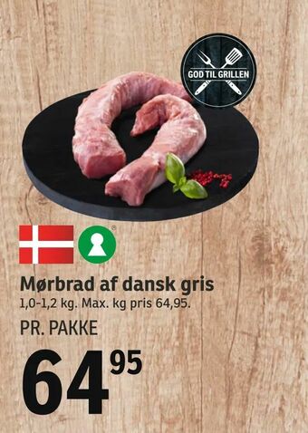 SPAR Mørbrad af dansk gris tilbud