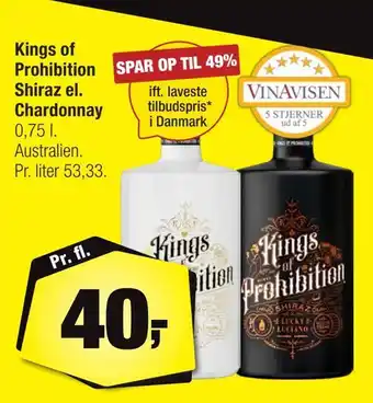 Kings of prohibition shiraz el. chardonnay