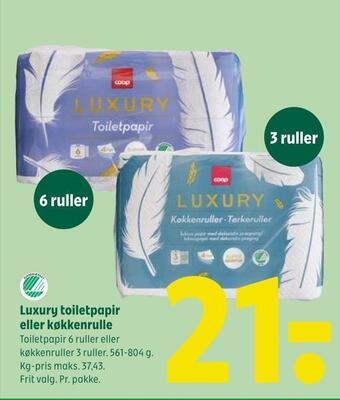 Coop 365 Luxury toiletpapir eller køkkenrulle tilbud