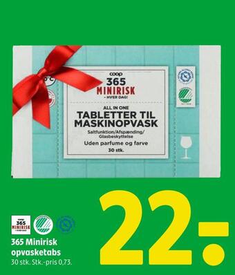 Coop 365 365 minirisk opvasketabs tilbud