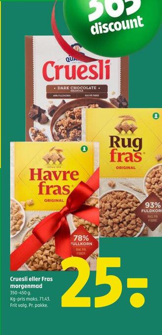 Coop 365 Cruesli eller fras morgenmad tilbud