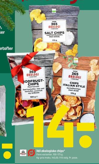 Coop 365 365 økologiske chips tilbud