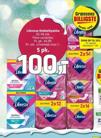 Fleggaard Libresse dobbeltpakke tilbud