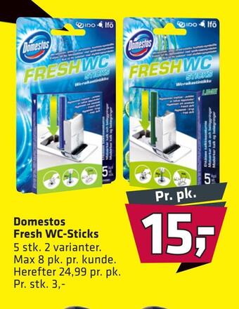 Fleggaard Domestos fresh wc-sticks tilbud