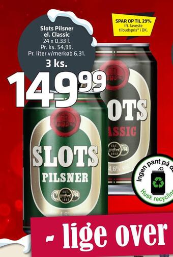 Fleggaard Slots pilsner el. classic tilbud