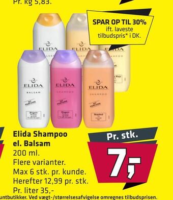 Fleggaard Elida shampoo el. balsam tilbud