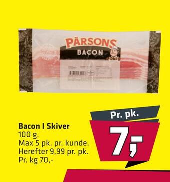 Fleggaard Bacon i skiver tilbud