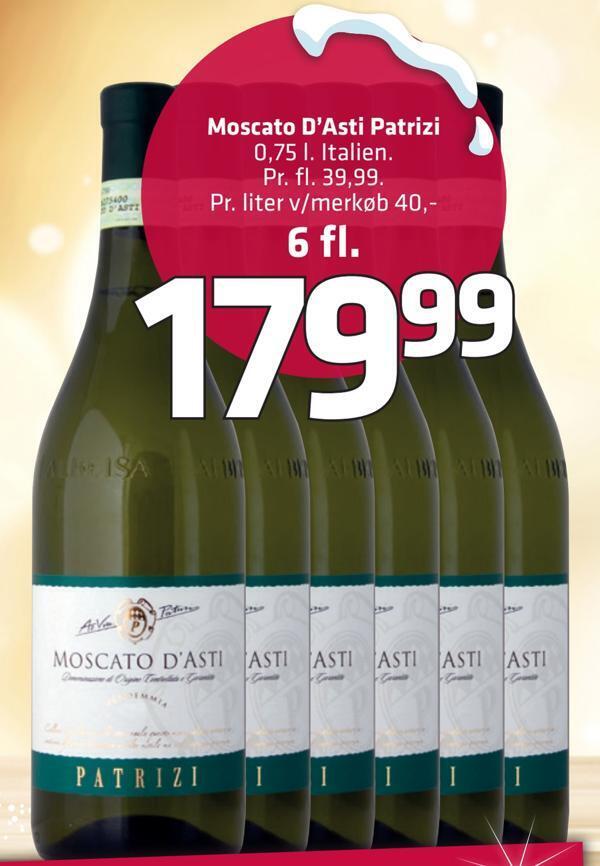Moscato d'asti patrizi tilbud hos Fleggaard