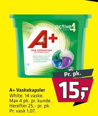Fleggaard A+ vaskekapsler tilbud