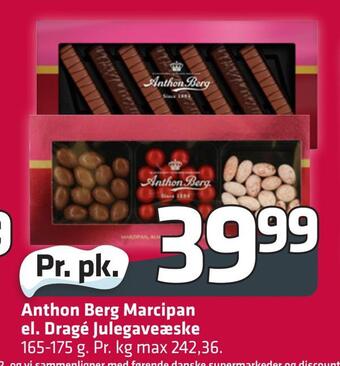 Fleggaard Anthon berg marcipan el. dragé julegaveæske tilbud