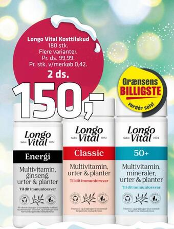 Fleggaard Longo vital kosttilskud tilbud