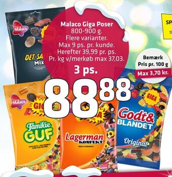 Fleggaard Malaco giga poser tilbud